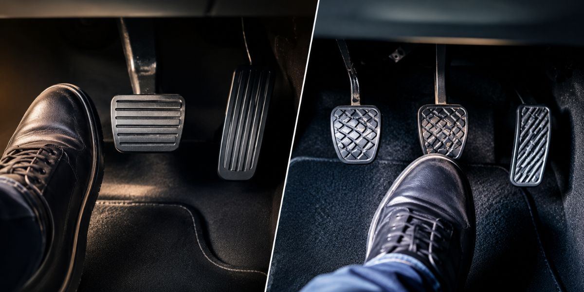 which pedal is the brake in a car