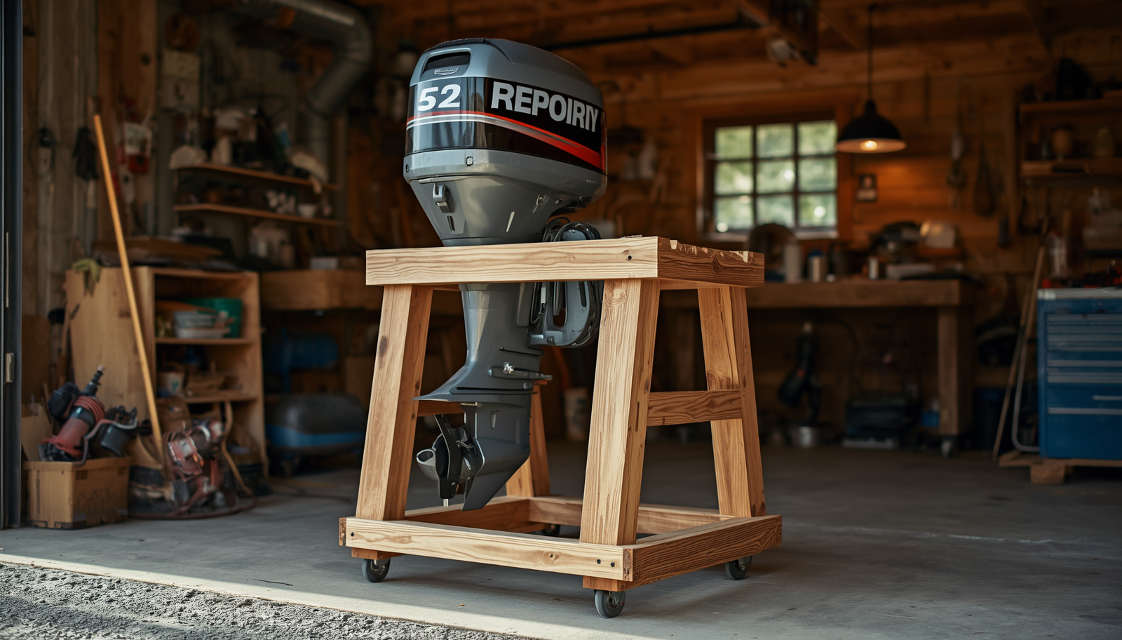 how to build an outboard motor stand